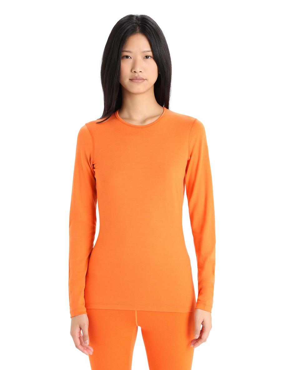 Une pièce Icebreaker Merino 200 Oasis Long Sleeve Crewe Thermal Top Femme Orange | FR 1764ZUTG